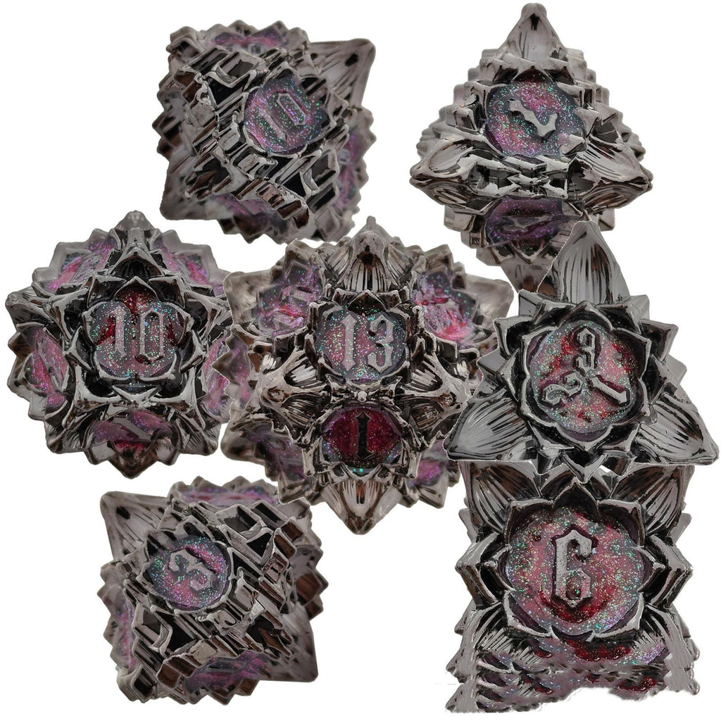 Metal Lotus Dice Polyhedron Board Game