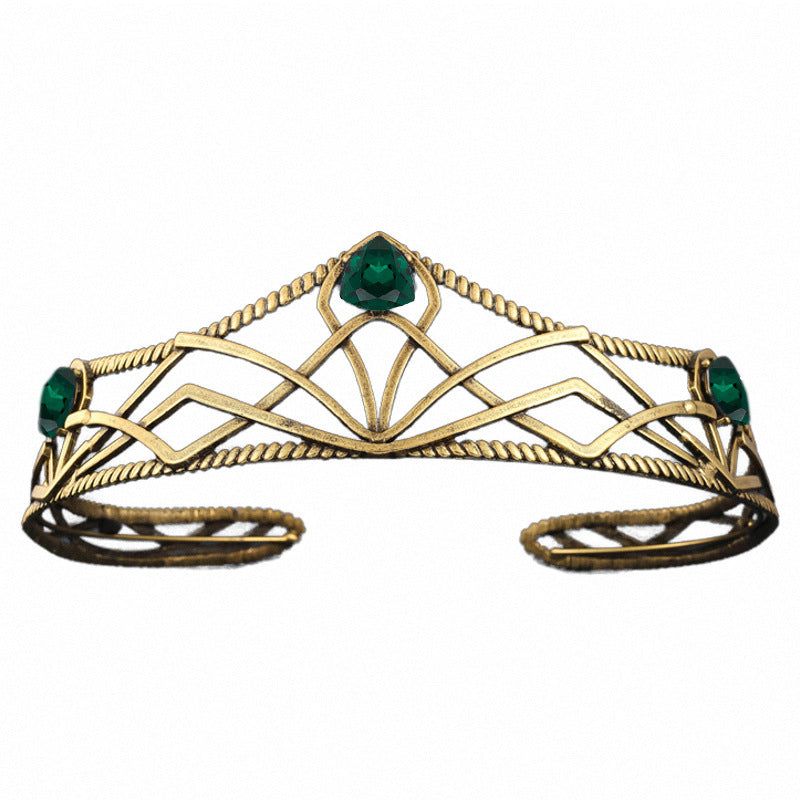 Rhinestone Wedding Headdress Alloy Colorful Crystals Geometric Headband Crystal Ornament