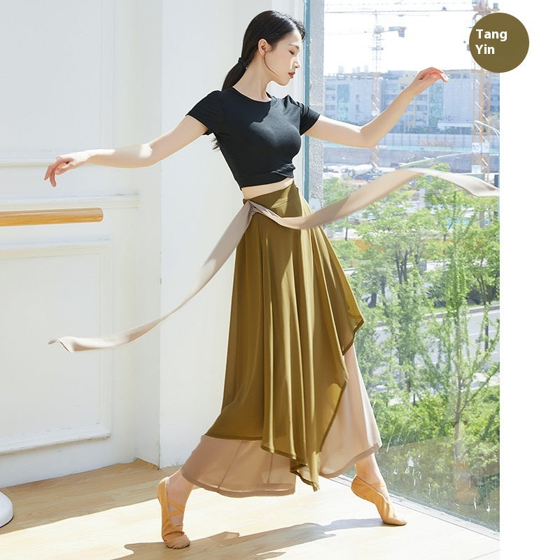 Women's Loose Elegant Snow Practice Wide-leg Pants