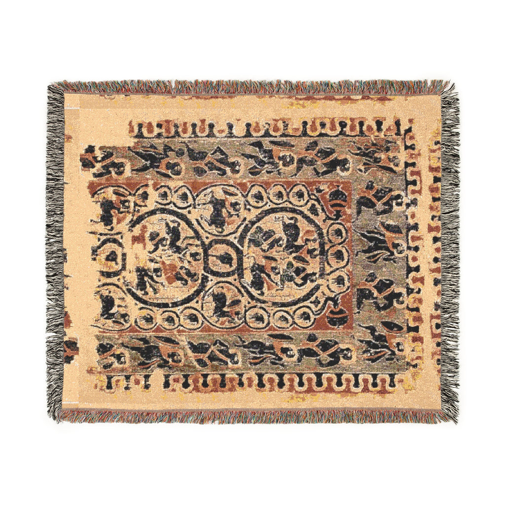 Woven Blanket, "Grapes Vines from Vases" Coptic Tapestry