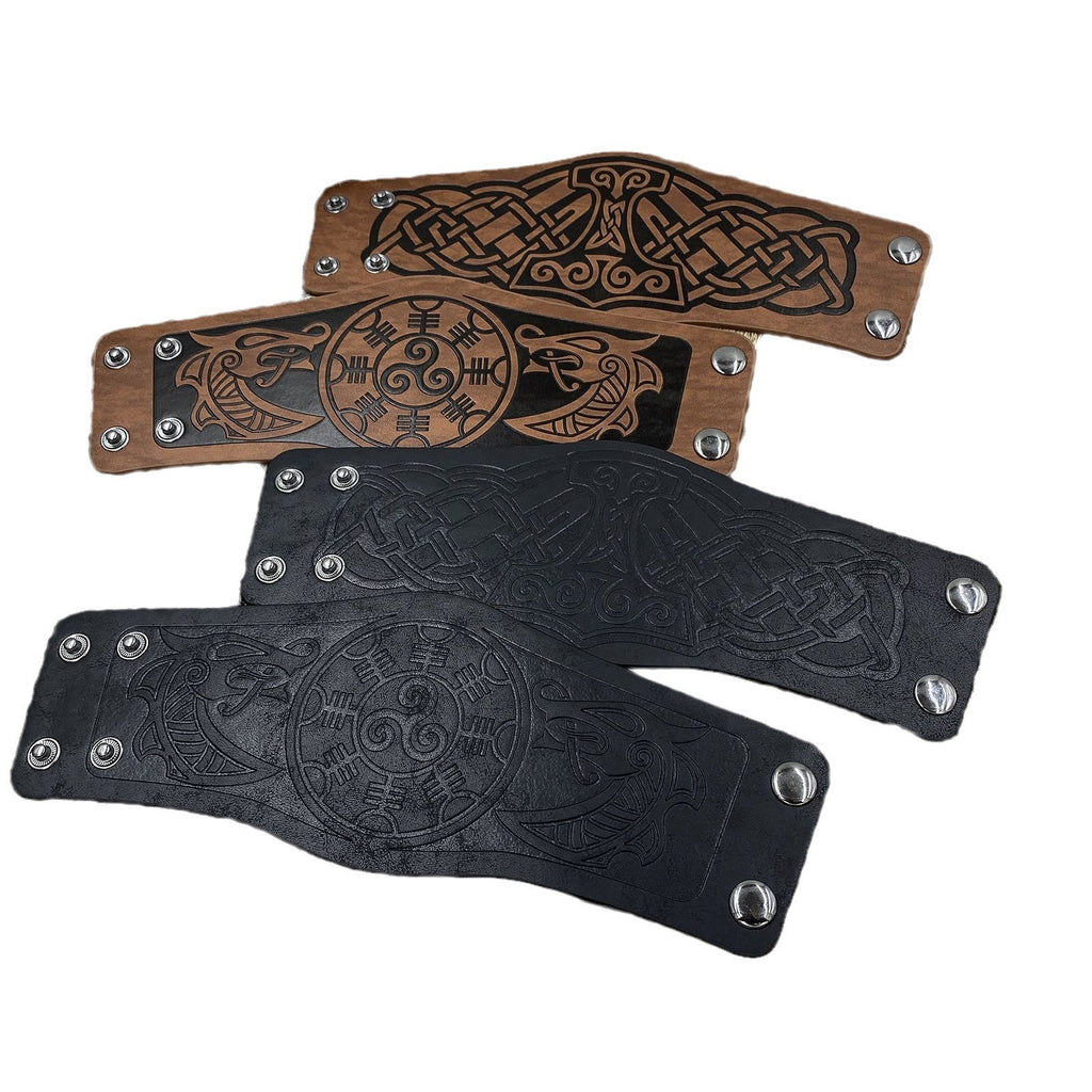 Leather Bracelet Embossed Wristband Medieval Renaissance COS Accessories