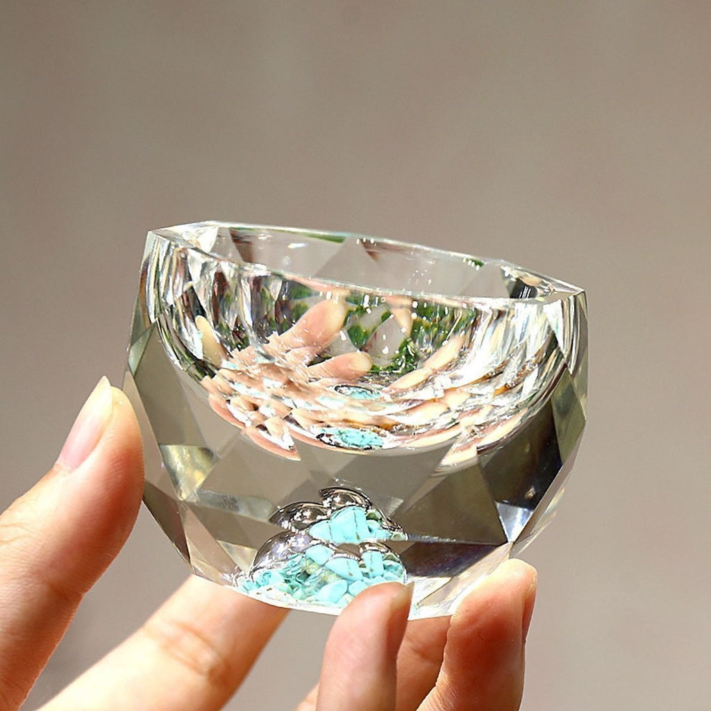 Turquoise Gold Foil Household Diamond Crystal Magic Glass