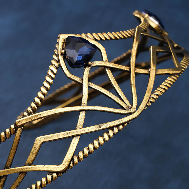 Rhinestone Wedding Headdress Alloy Colorful Crystals Geometric Headband Crystal Ornament