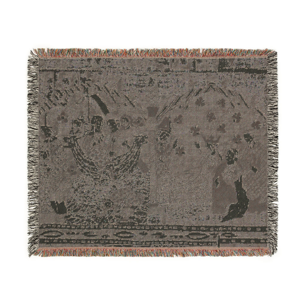 Woven Blanket Tapestry Throw, Christian Icon Nicholas of Myra and Emperor Constantine