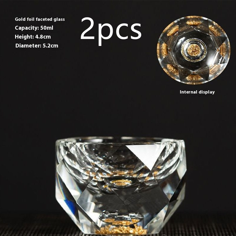 Turquoise Gold Foil Household Diamond Crystal Magic Glass