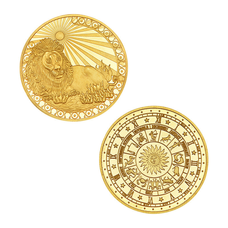 Commemorative Gold 12 Constellation Commemorative Coin Metal Crafts