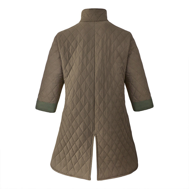 Half Sleeve Armor Vintage Cotton-padded Jacket Contrast Color