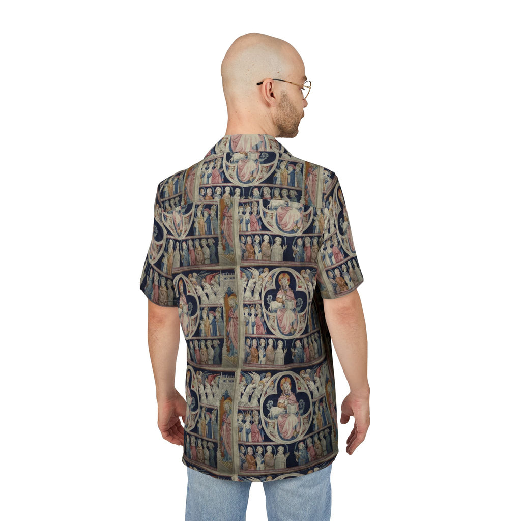Hawaiian Button-Down Shirt with 'Adoration of the Christ'