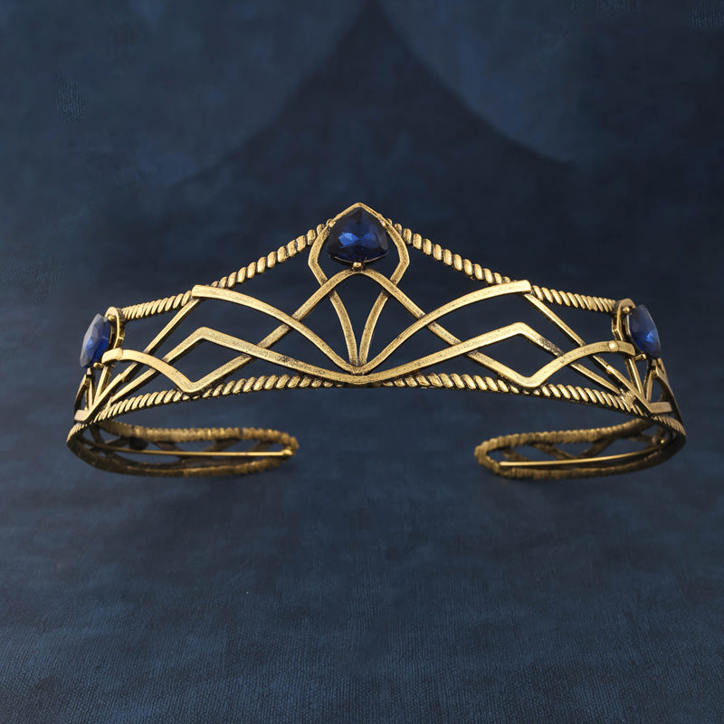 Rhinestone Wedding Headdress Alloy Colorful Crystals Geometric Headband Crystal Ornament