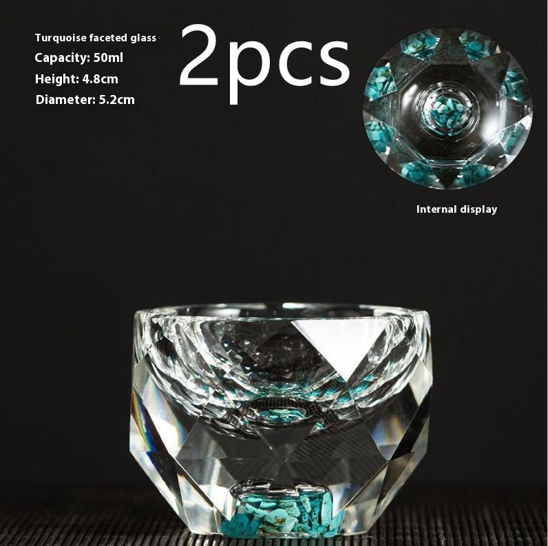 Turquoise Gold Foil Household Diamond Crystal Magic Glass