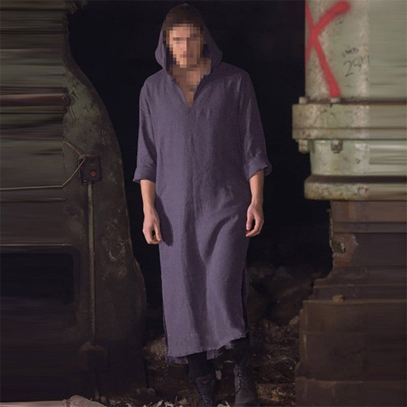 Medieval Long Sleeve Hooded Tunic