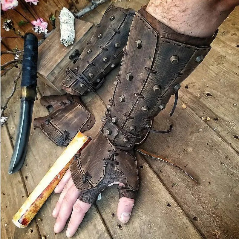 Riveted Renaissance Leather Gauntlet