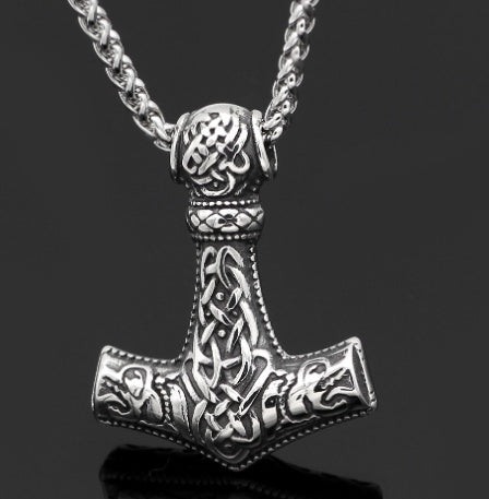Vintage Nordic Rune Necklaces For Men Stainless Steel Norse Runes Viking Jewerly Pagan Elder Futhark Pendant Amulet Fashion Jewelry