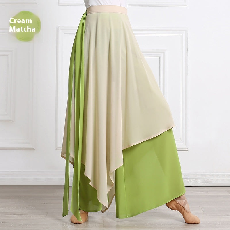 Women's Loose Elegant Snow Practice Wide-leg Pants