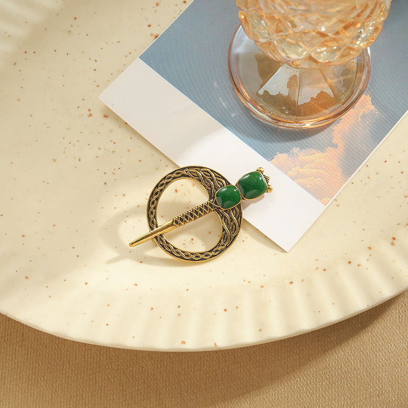 Six-pointed Star Oil Dripping Alloy Viking Brooch Artistic Retro Fashion