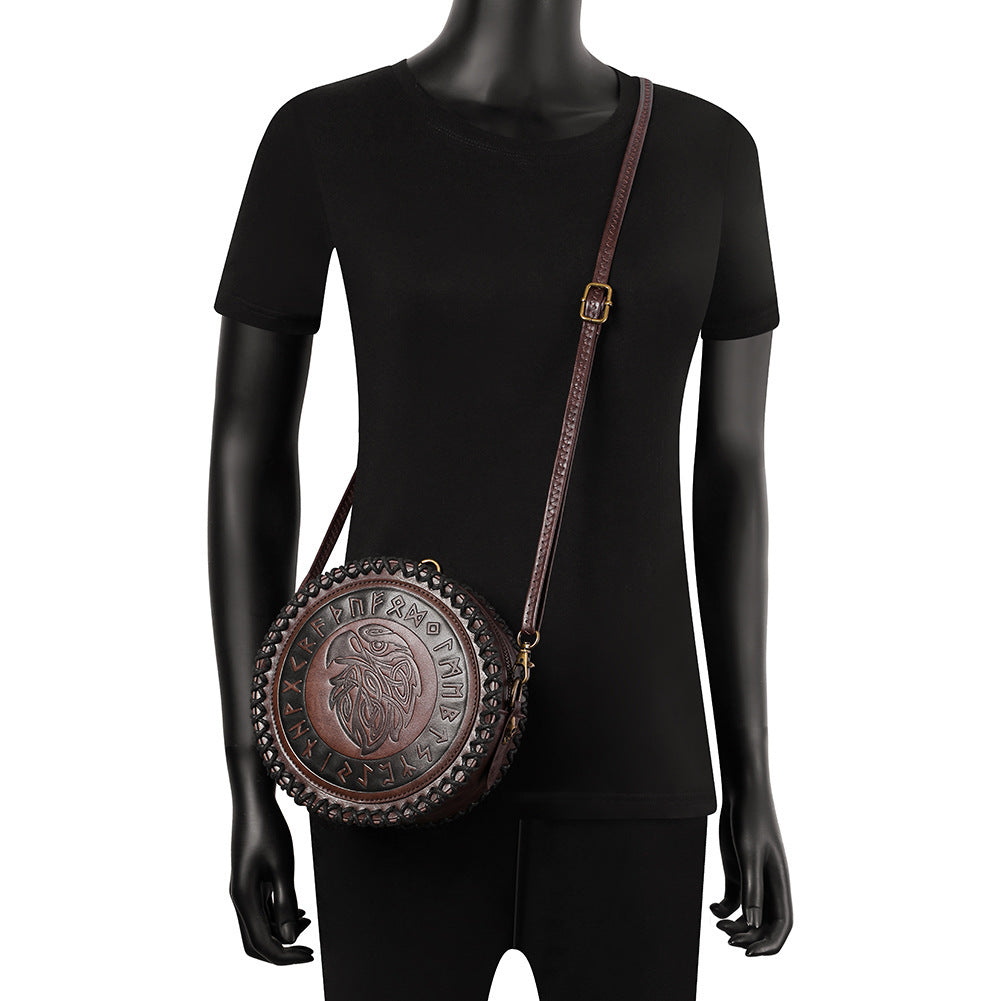 Viking Belt Woven Coin Purse Knight Retro Embossing Waist Bag