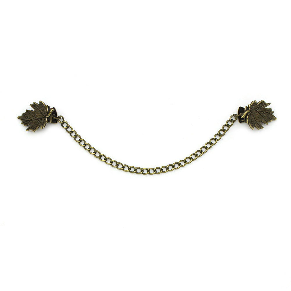 Vintage Fur Collar Clip Tassel Chain Suit Brooch