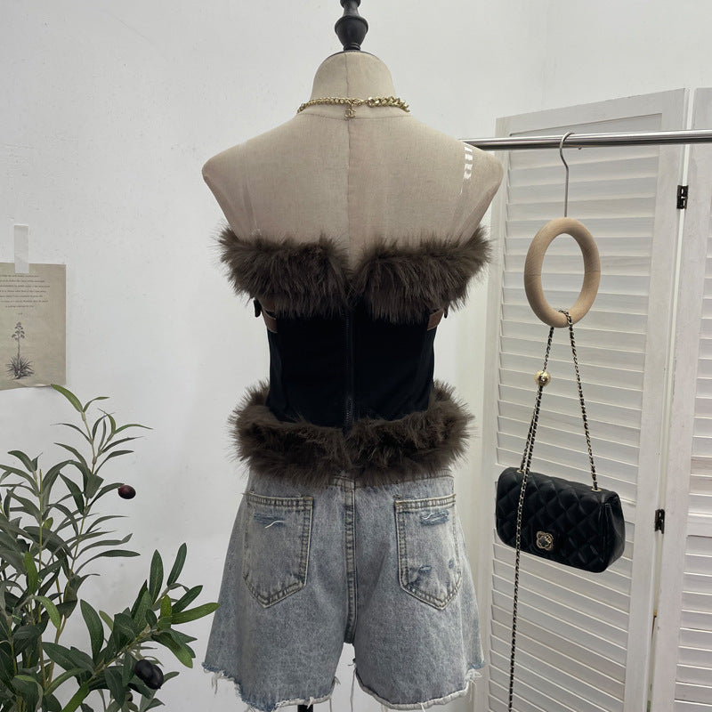 Women's European And American Leather Tube Top