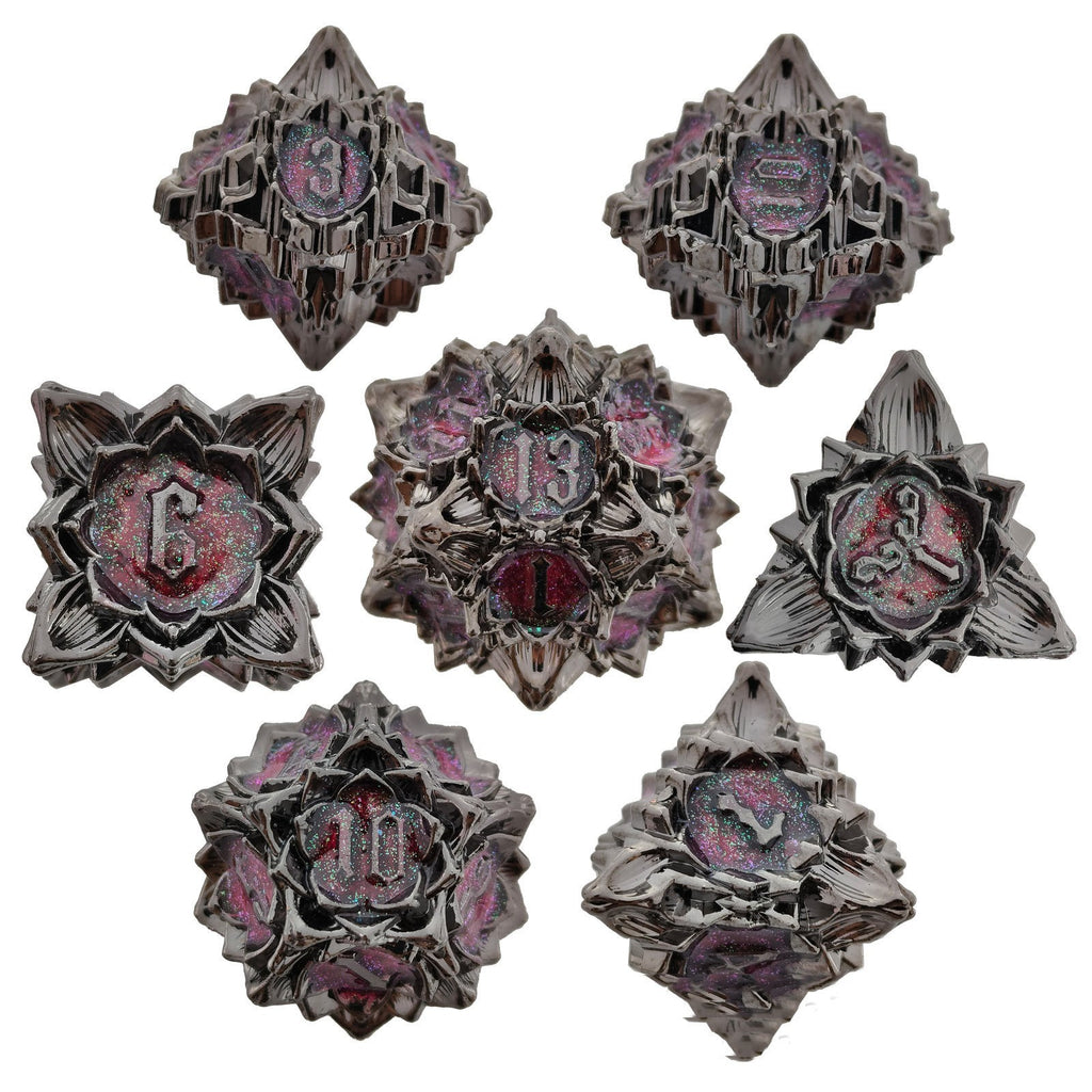 Metal Lotus Dice Polyhedron Board Game