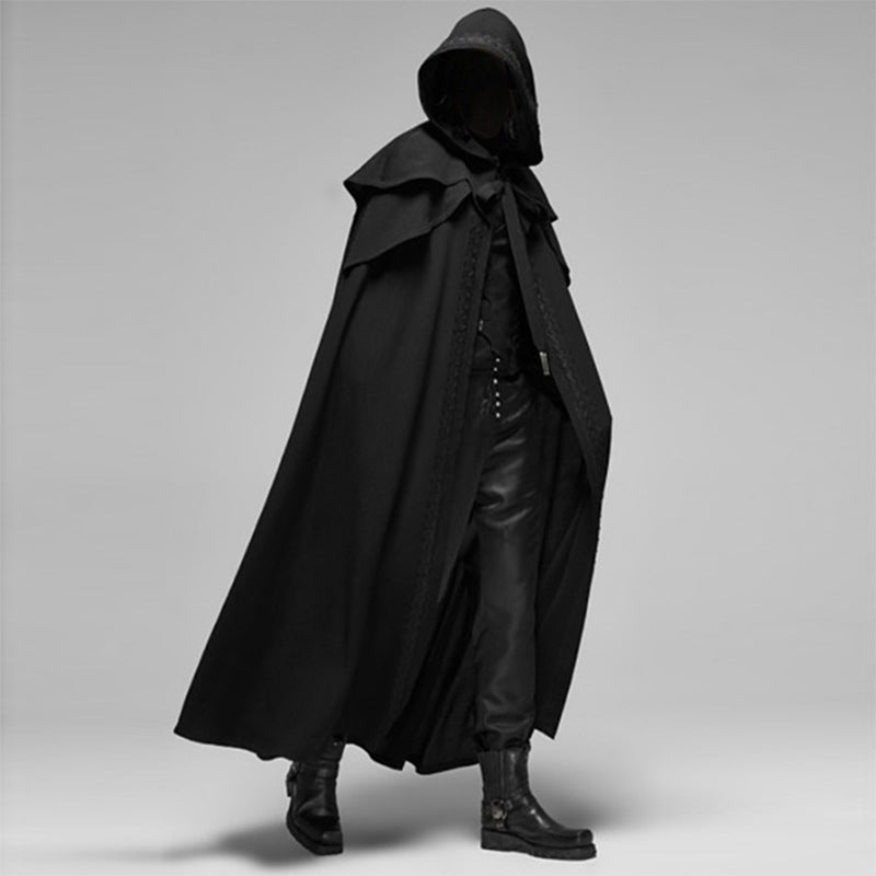 Samurai Wizard Hooded Cape Cloak Performance Costume