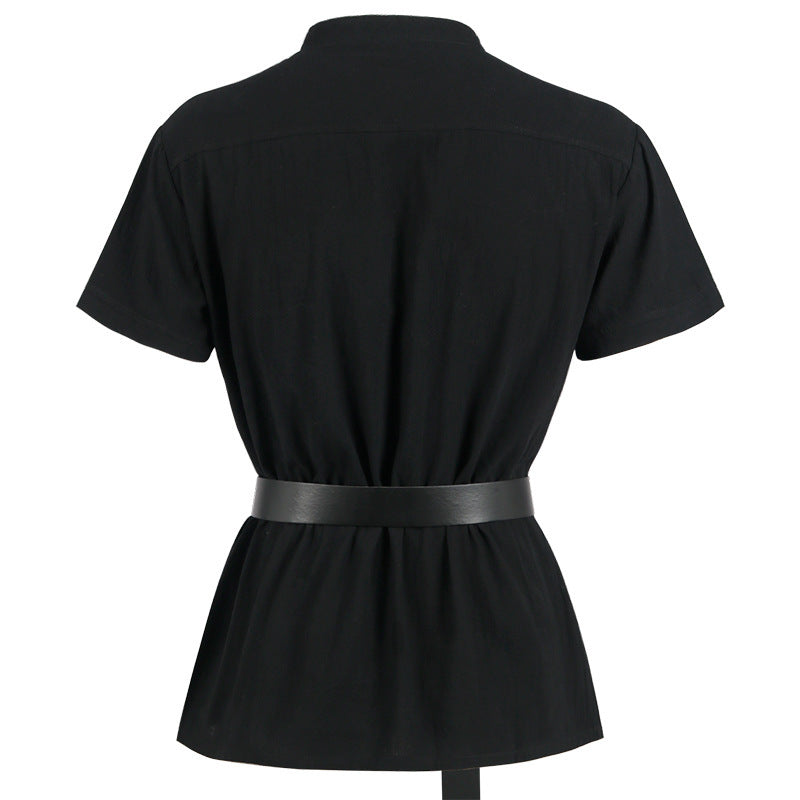 Men's Bandage Short Sleeve Medieval Shirt