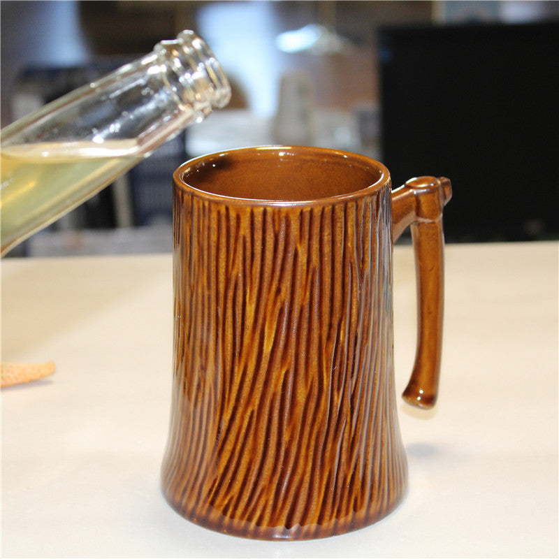 Creative Ceramic Stump Axe Cup