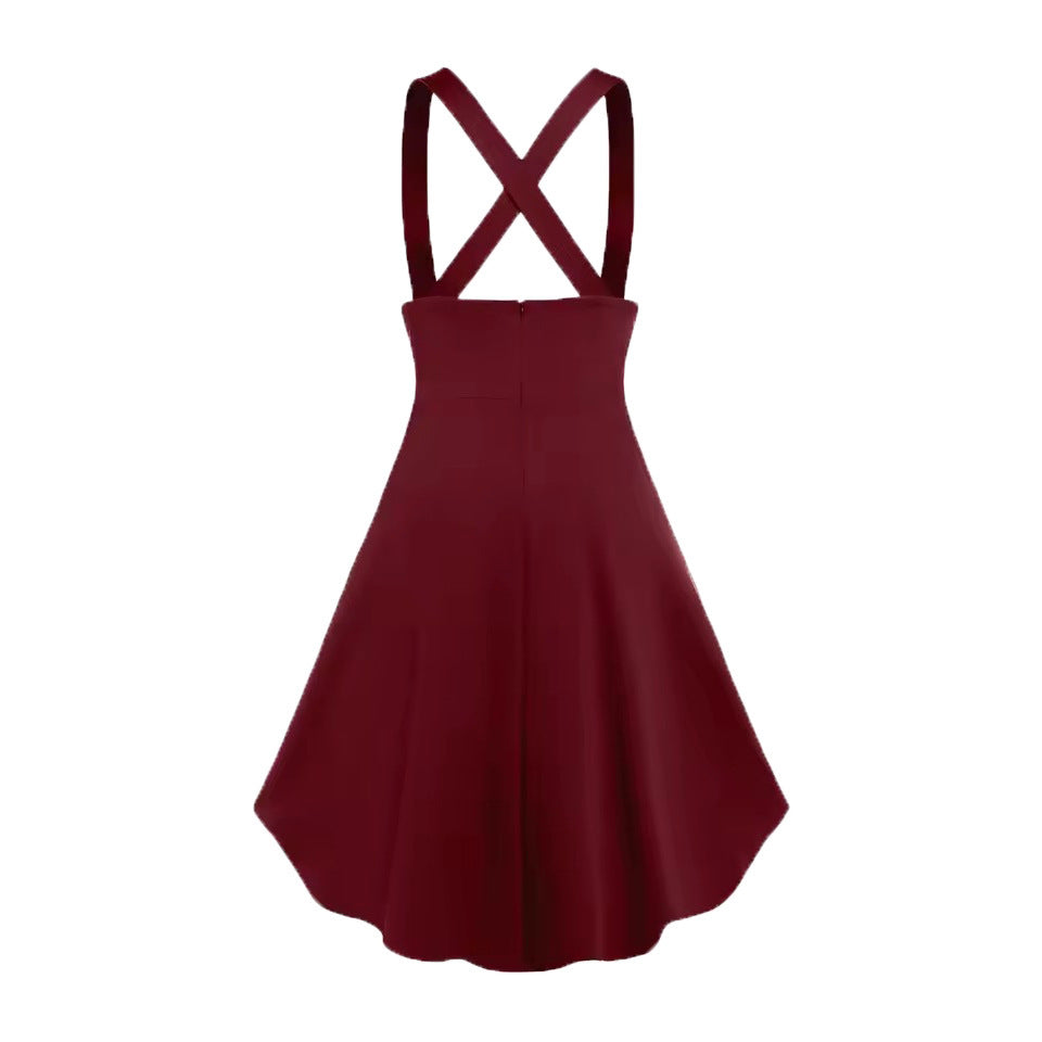 Women's Fashion Irregular With Personality Suspender Skirt