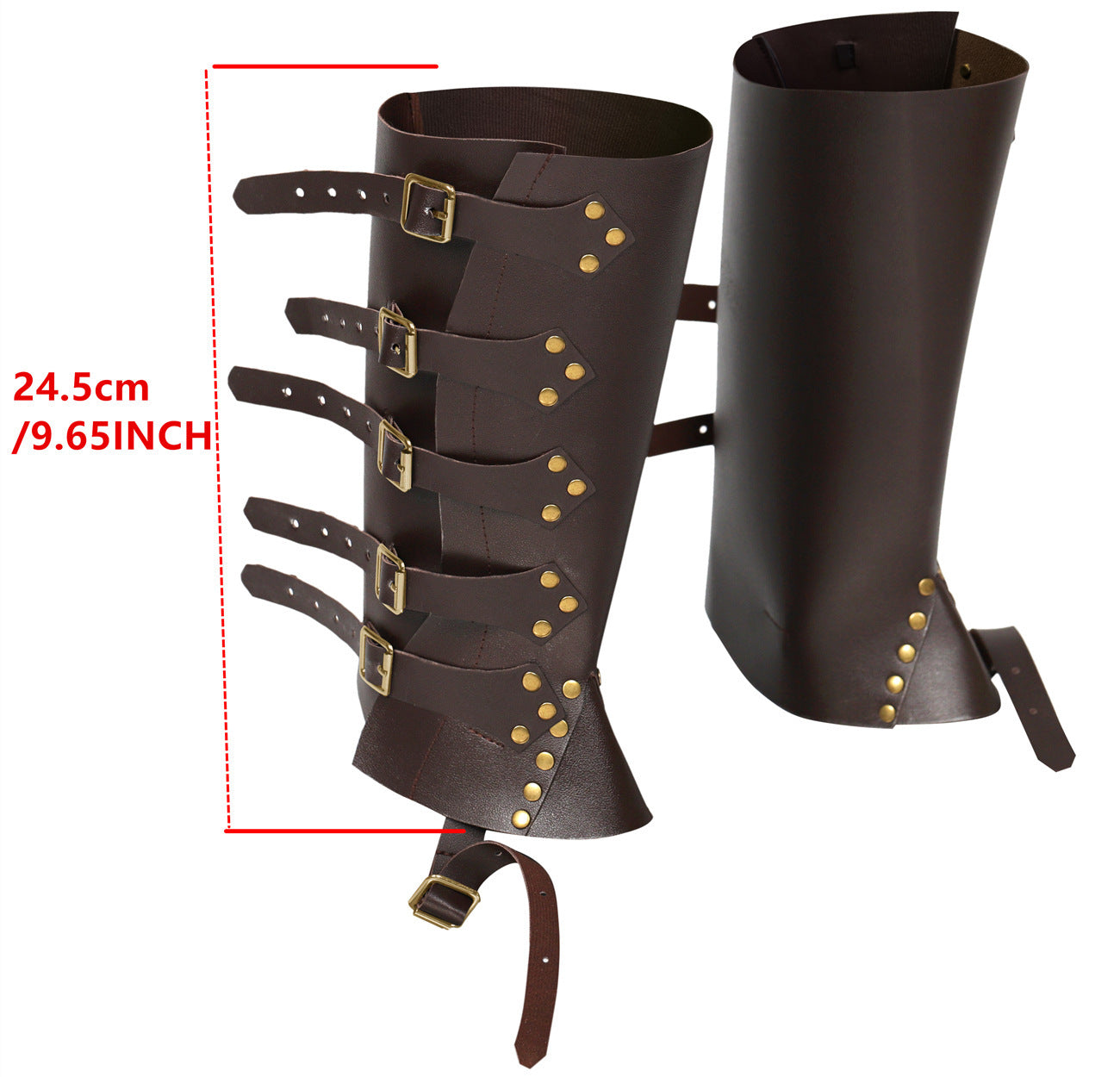 Medieval Renaissance Knight PU Leather Punk Leggings Boots Shoe Cover