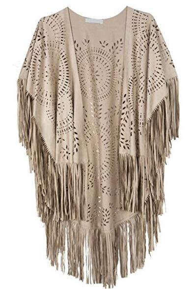 Summer New Women's Blouse Tassel Shawl Cloak