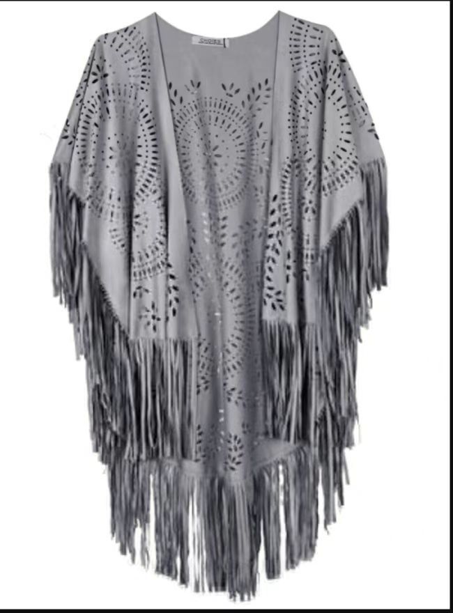 Summer New Women's Blouse Tassel Shawl Cloak