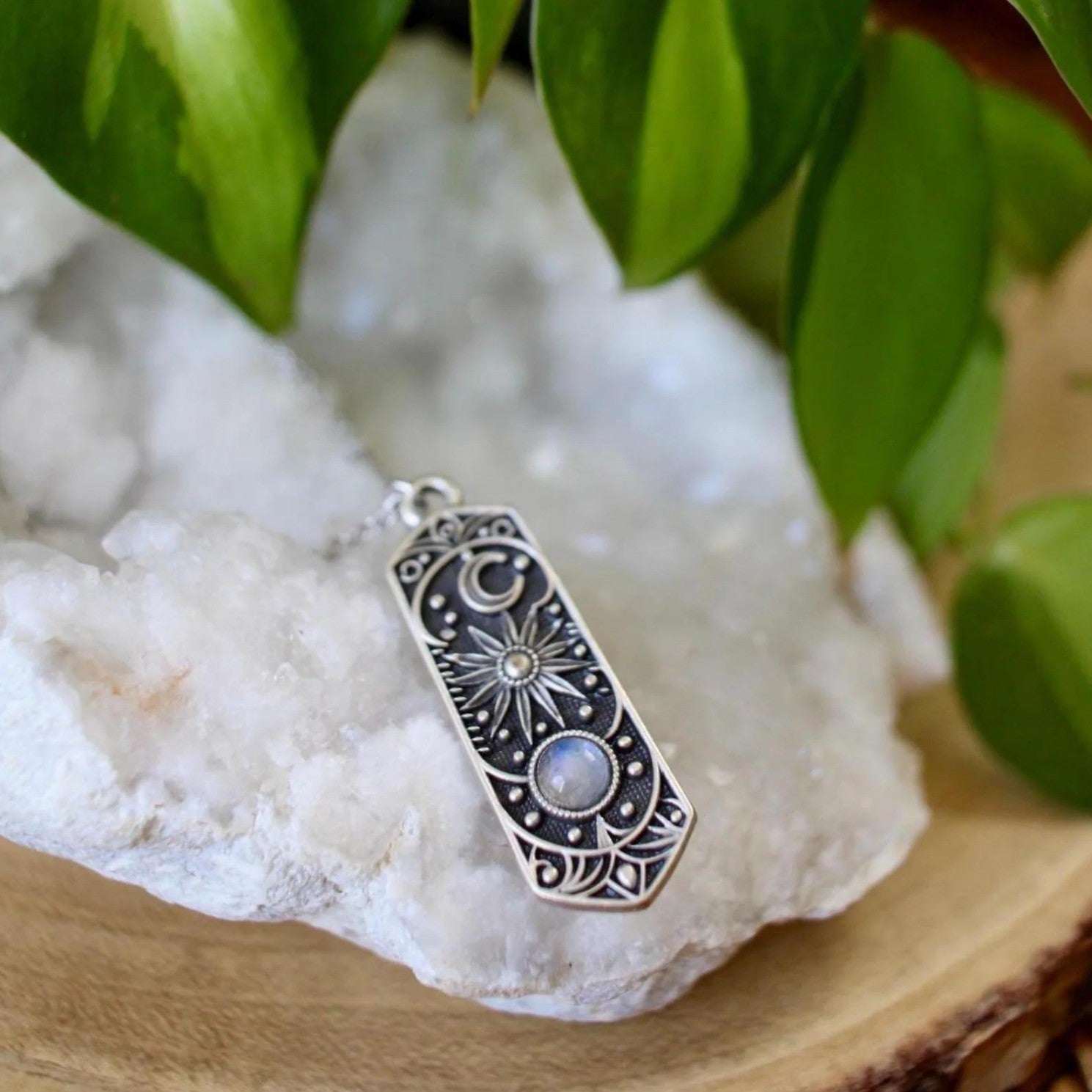 Silver Universe Sun Moon Star Gem Necklace Jewelry Personality Wholesale