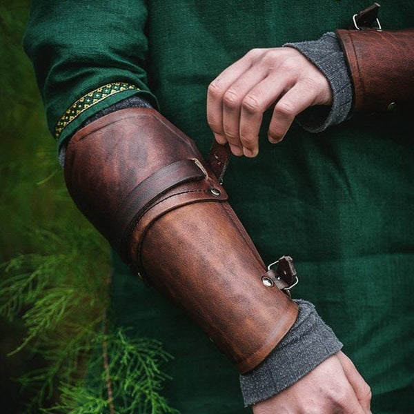 Medieval Renaissance Warrior PU Leather Wrist Gloves