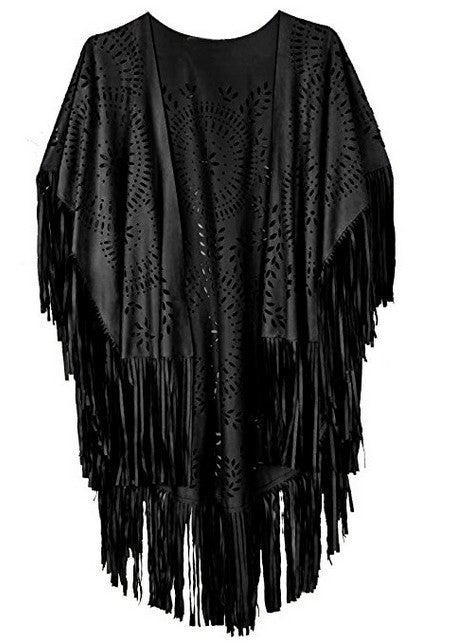 Summer New Women's Blouse Tassel Shawl Cloak