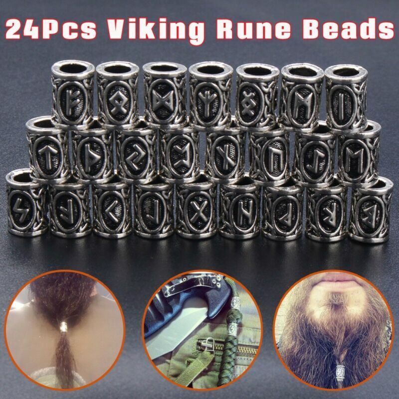 Set Of Viking Rune Beard Beads