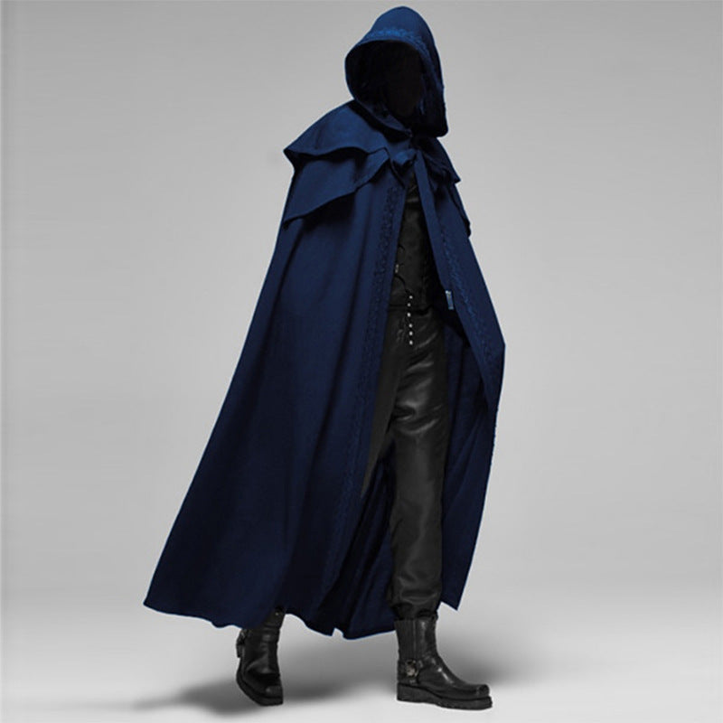 Samurai Wizard Hooded Cape Cloak Performance Costume