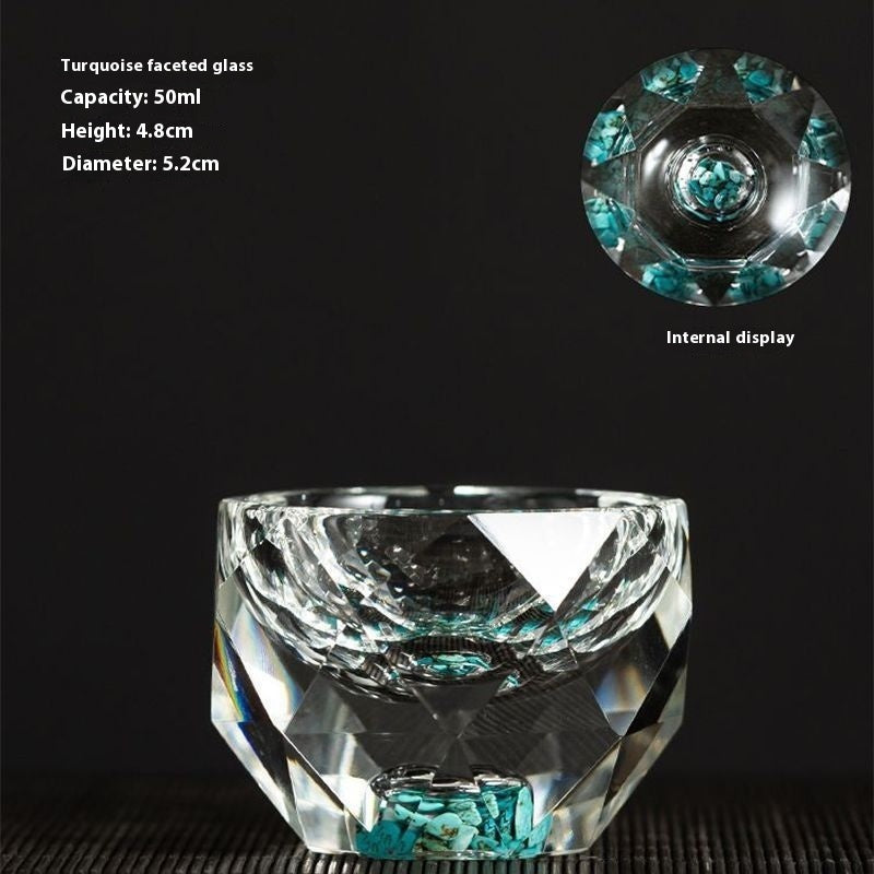 Turquoise Gold Foil Household Diamond Crystal Magic Glass