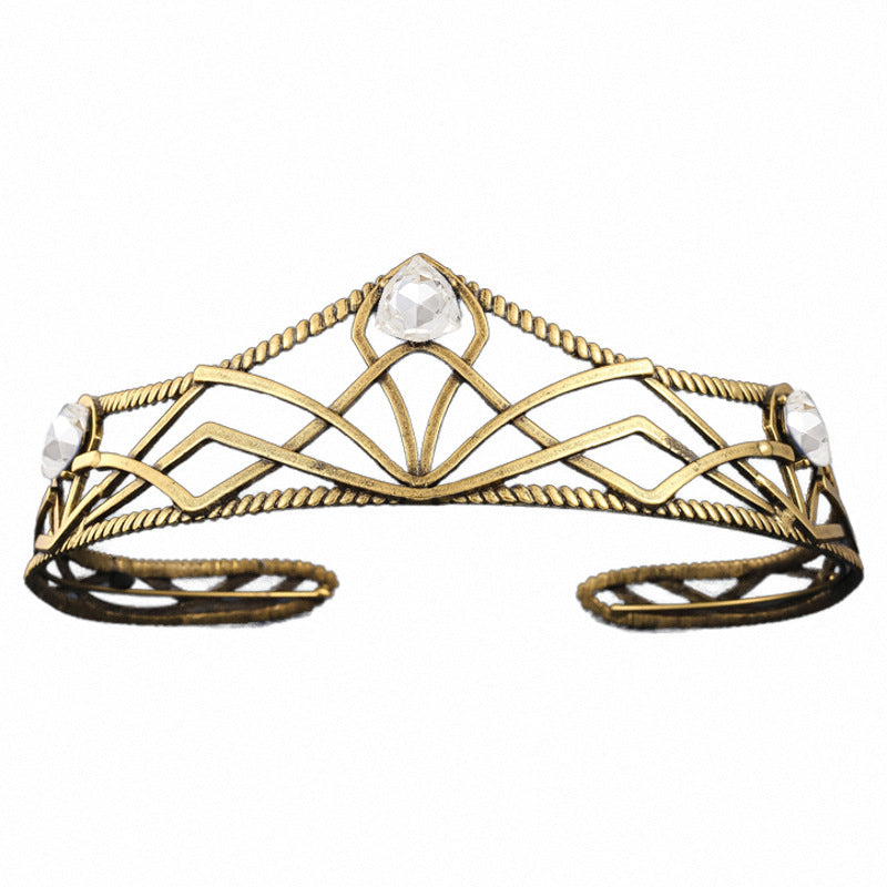 Rhinestone Wedding Headdress Alloy Colorful Crystals Geometric Headband Crystal Ornament