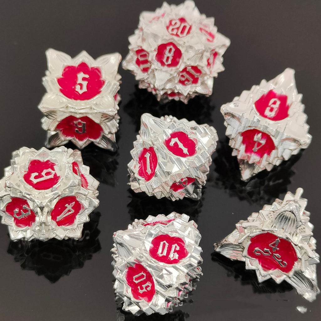 Metal Lotus Dice Polyhedron Board Game